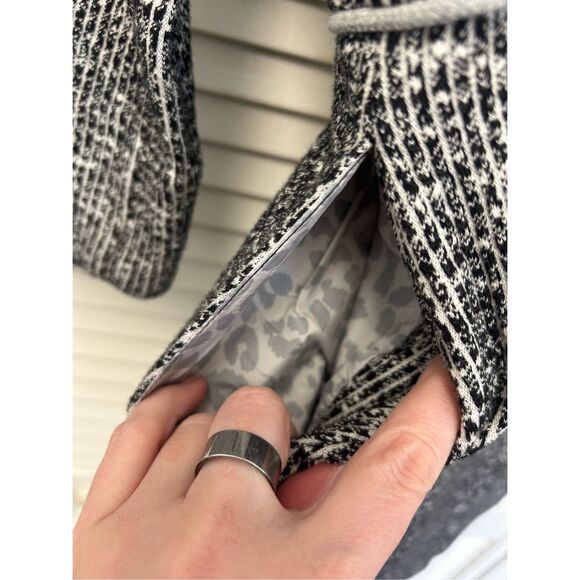 CAbi Fall The Times Long Jacket, Gray White Black Coat, Size XS, MSRP $189 - Picture 6 of 9